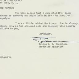 Letter: 1954 May 19