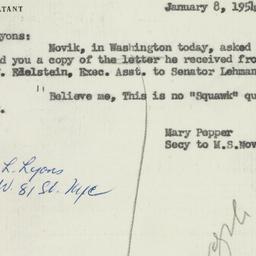Letter: 1954 January 8