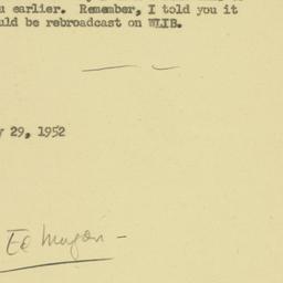 Note: 1952 May 29