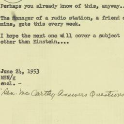 Note: 1953 June 24