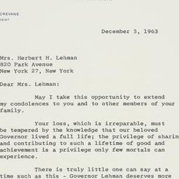Letter: 1963 December 5