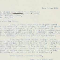 Letter: 1936 June 10