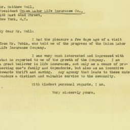 Letter: 1931 January 29