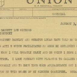 Telegram: 1950 January 3