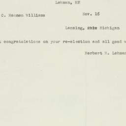 Telegram: 1950 November 16