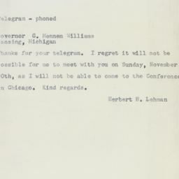 Telegram: 1955 November 16