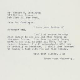 Letter: 1959 November 7