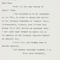 Letter: 1958 January 18