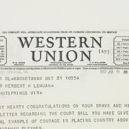 Telegram: 1937 July 21