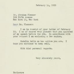 Letter: 1950 February 14
