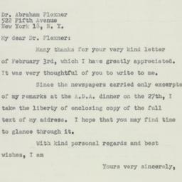 Letter: 1950 February 9
