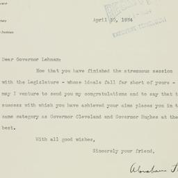 Letter: 1934 April 30