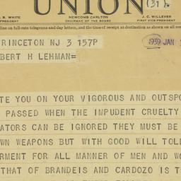 Telegram: 1939 January 3