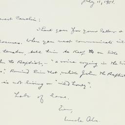 Letter: 1951 July 11