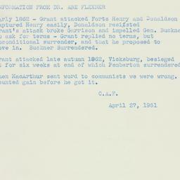Memorandum: 1951 April 27