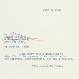 Letter: 1936 July 7