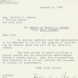 Letter: 1935 January 2