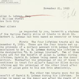 Letter: 1933 November 21