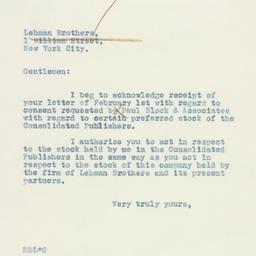 Letter: 1938 February 2