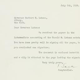 Letter: 1936 July 6