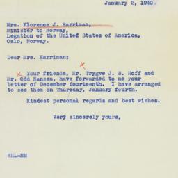 Letter: 1940 January 2