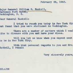 Telegram: 1942 February 28