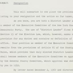Memorandum: 1960 December 30