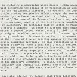 Letter: 1961 January 9