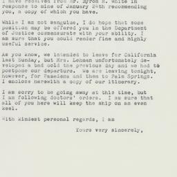 Letter: 1961 February 9