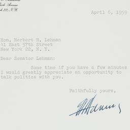 Letter: 1959 April 6