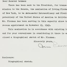 Letter: 1950 December 7