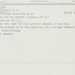 Letter: 1963 May 31