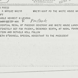 Telegram: 1963 November 8