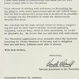 Letter: 1962 May 21