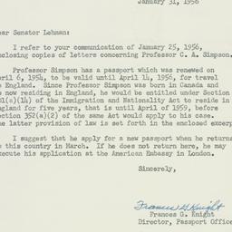 Letter: 1956 January 31