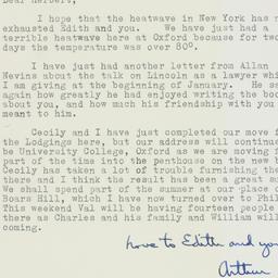 Letter: 1963 August 2