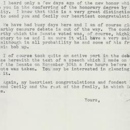 Letter: 1954 December 6