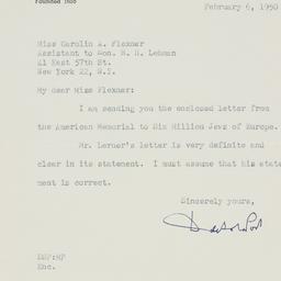 Letter: 1950 February 6