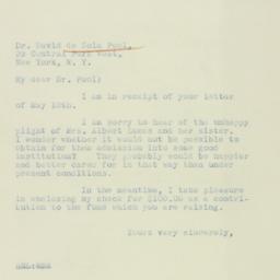 Letter: 1933 May 23
