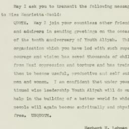 Telegram: 1944 March 7