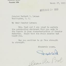 Letter: 1953 March 27