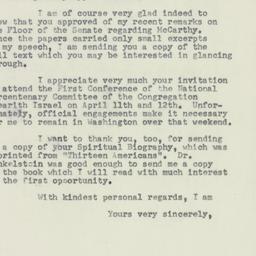 Letter: 1953 April 8