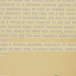Telegram: 1945 February 25