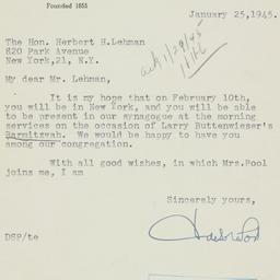 Letter: 1945 January 25
