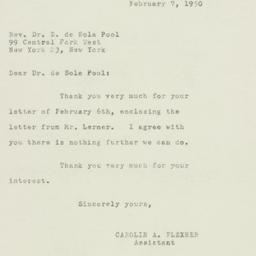 Letter: 1950 February 7