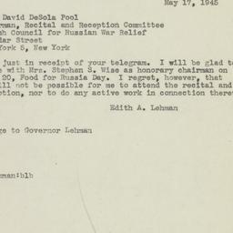 Letter: 1945 May 17