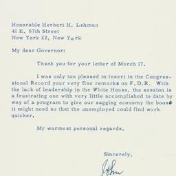 Letter: 1958 March 22