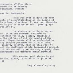 Letter: 1961 September 19