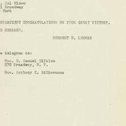 Telegram: 1948 November 4