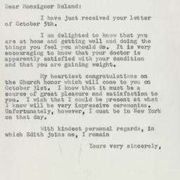 Letter: 1954 October 12